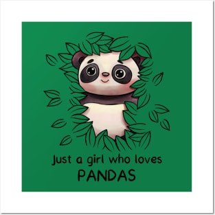 Just a Girl who Loves Pandas - Panda Lover Gift Posters and Art